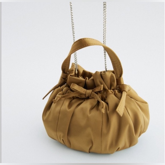 Zara Gold ✨💫✨Satin Effect Mini Bag - NWT - Picture 6 of 7